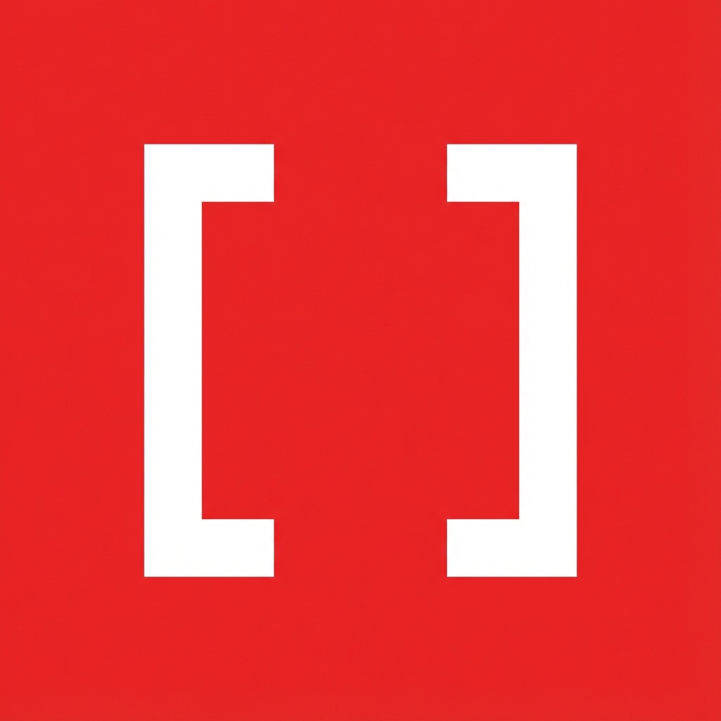 Red Bracket Design Logo